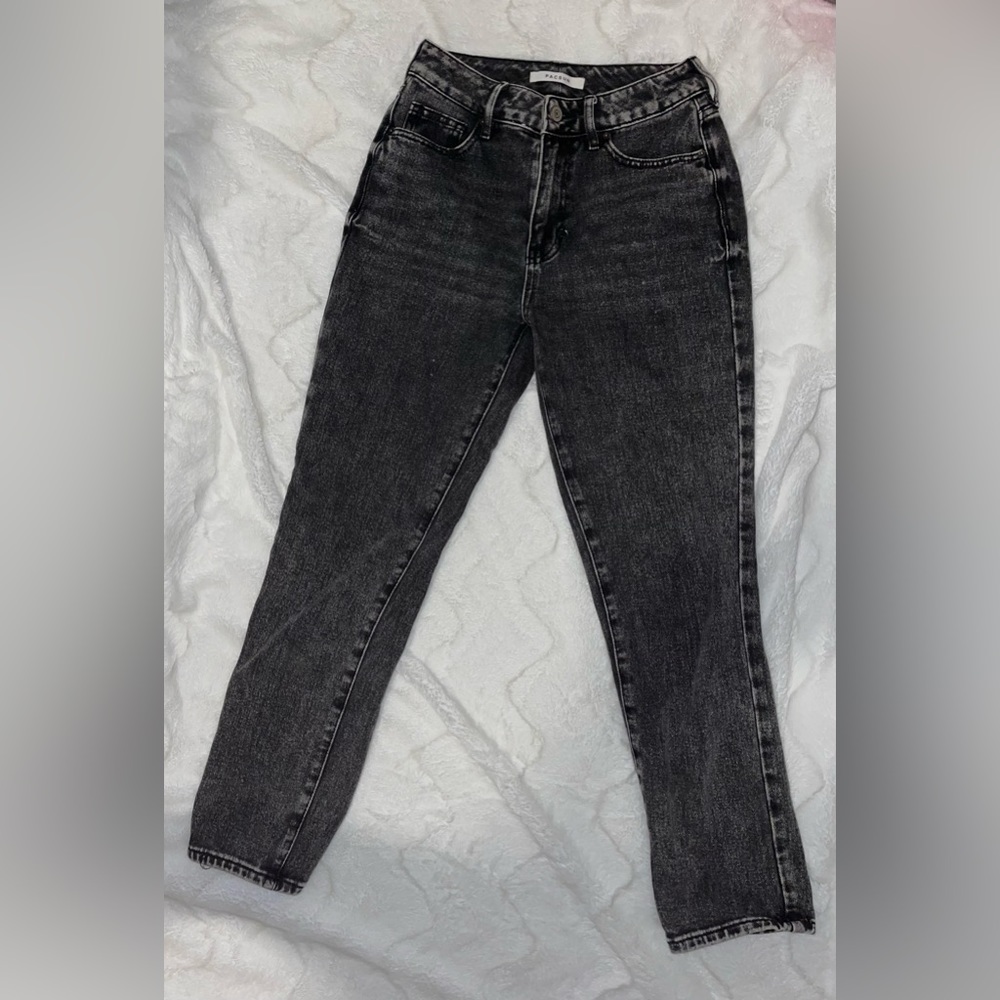 black/grey pacsun mom jeans size 24